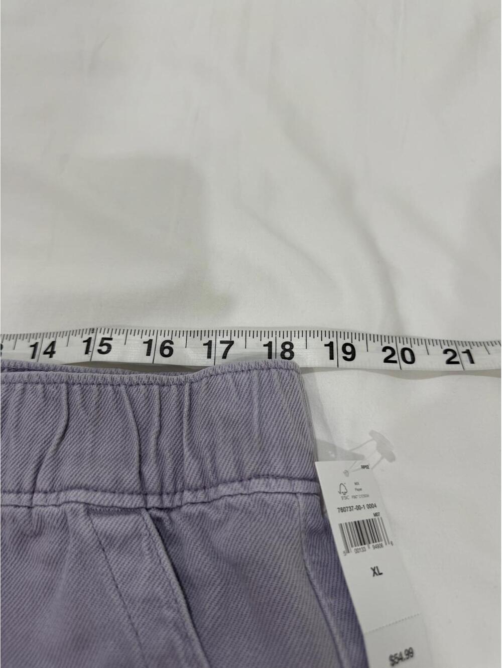NWT Gap Pastel Purple High Rise Elastic Denim Utility Shorts XL 4" Inseam - Picture 5 of 9